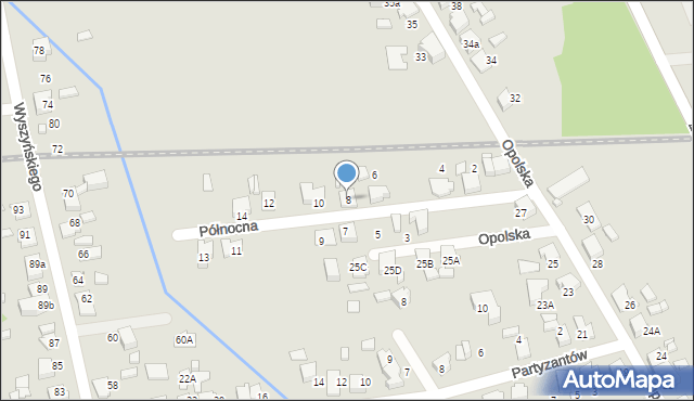 Lubliniec, Północna, 8, mapa Lubliniec