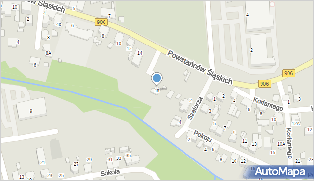 Lubliniec, Powstańców Śląskich, 18, mapa Lubliniec
