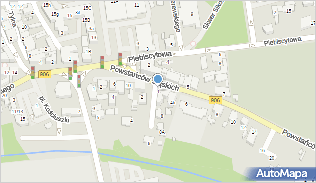 Lubliniec, Powstańców Śląskich, 4, mapa Lubliniec