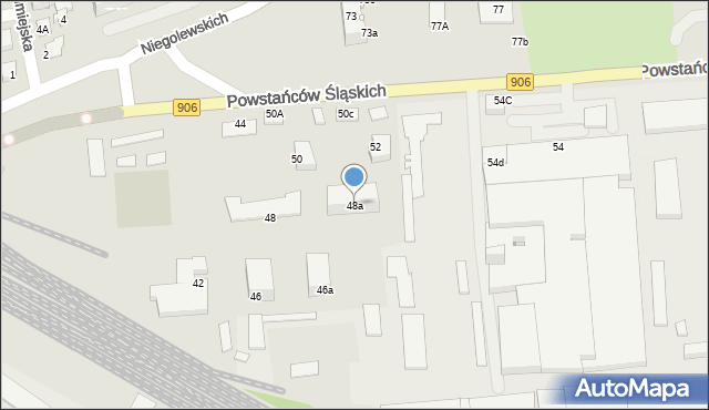Lubliniec, Powstańców Śląskich, 48a, mapa Lubliniec