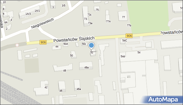 Lubliniec, Powstańców Śląskich, 52, mapa Lubliniec
