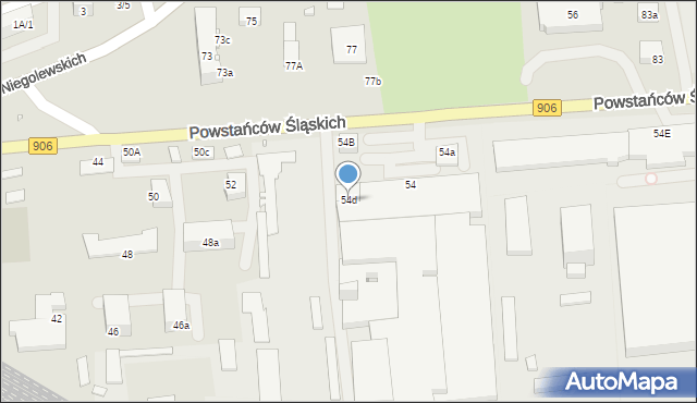 Lubliniec, Powstańców Śląskich, 54d, mapa Lubliniec