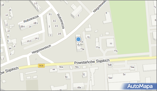 Lubliniec, Powstańców Śląskich, 73, mapa Lubliniec