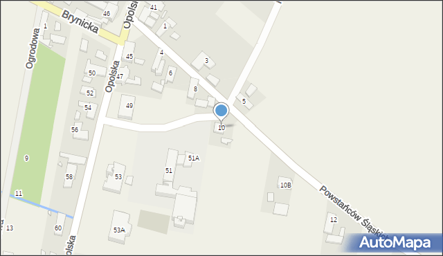 Łubniany, Powstańców Śląskich, 10, mapa Łubniany