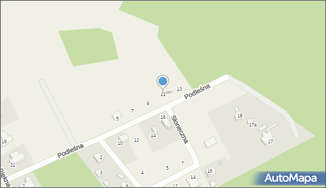 Łubno, Podleśna, 11, mapa Łubno