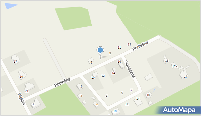 Łubno, Podleśna, 7, mapa Łubno