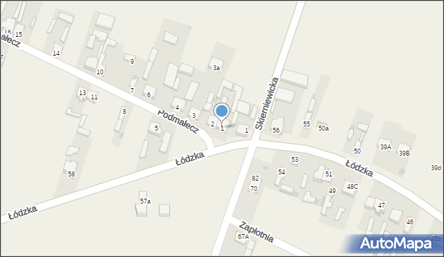 Lubochnia, Podmałecz, 1, mapa Lubochnia