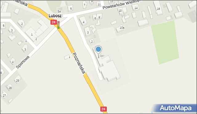 Lubosz, Powstańców Wielkopolskich, 1, mapa Lubosz