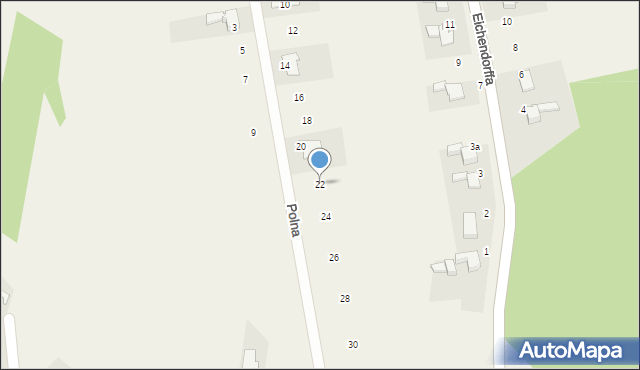 Łubowice, Polna, 22, mapa Łubowice