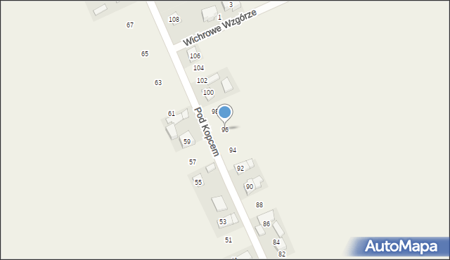 Łuczyce, Pod Kopcem, 96, mapa Łuczyce