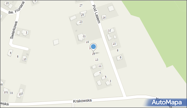 Łuczyce, Pod Lasem, 15, mapa Łuczyce