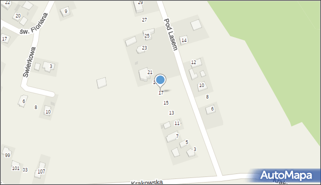 Łuczyce, Pod Lasem, 17, mapa Łuczyce