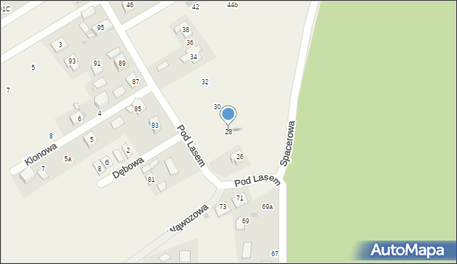 Łuczyce, Pod Lasem, 28, mapa Łuczyce