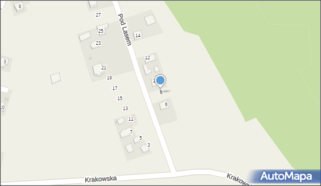 Łuczyce, Pod Lasem, 8, mapa Łuczyce