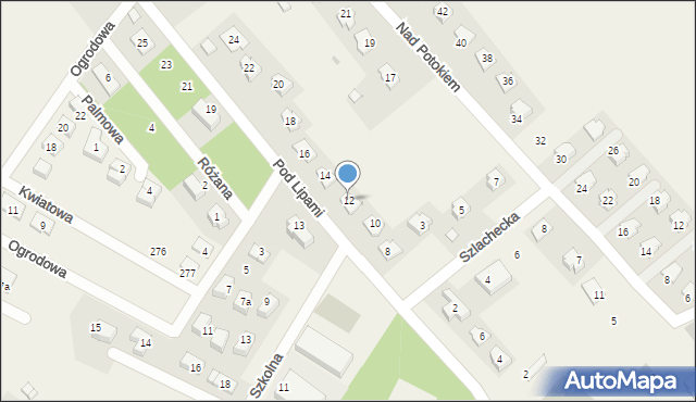 Łuczyce, Pod Lipami, 12, mapa Łuczyce