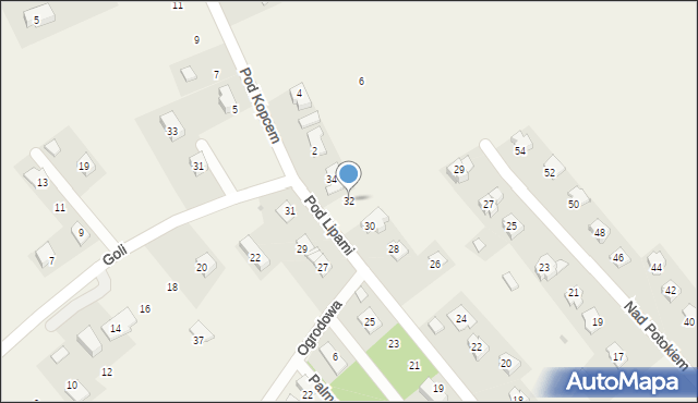 Łuczyce, Pod Lipami, 32, mapa Łuczyce