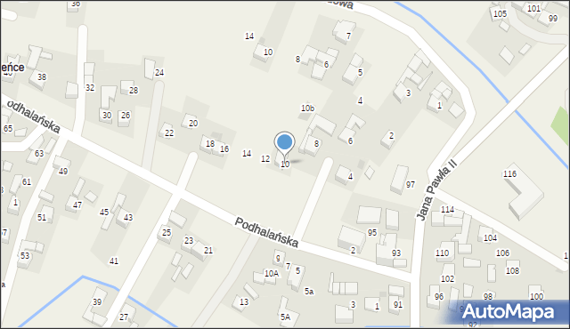 Ludźmierz, Podhalańska, 10, mapa Ludźmierz