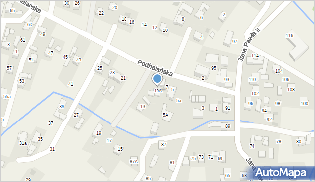 Ludźmierz, Podhalańska, 10A, mapa Ludźmierz