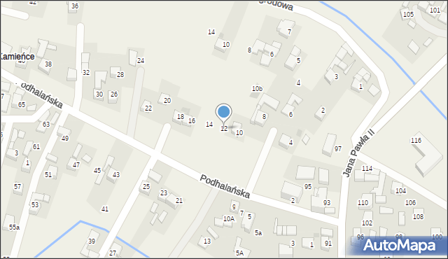 Ludźmierz, Podhalańska, 12, mapa Ludźmierz