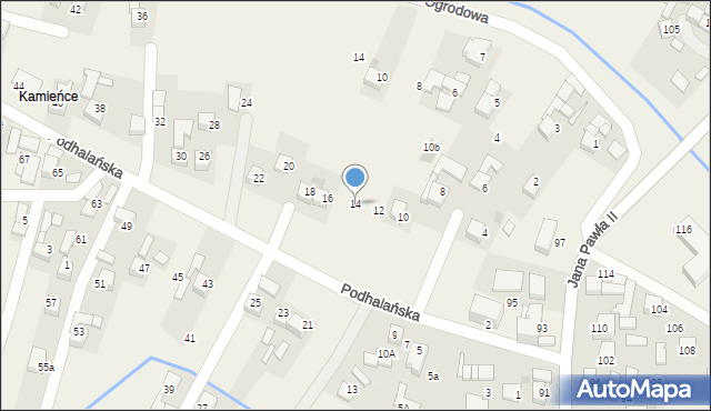 Ludźmierz, Podhalańska, 14, mapa Ludźmierz