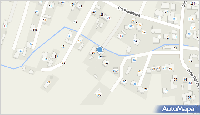 Ludźmierz, Podhalańska, 17, mapa Ludźmierz