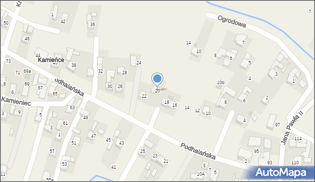 Ludźmierz, Podhalańska, 20, mapa Ludźmierz