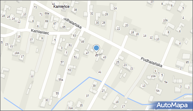 Ludźmierz, Podhalańska, 45, mapa Ludźmierz