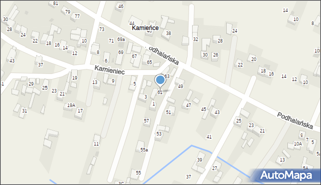 Ludźmierz, Podhalańska, 61, mapa Ludźmierz