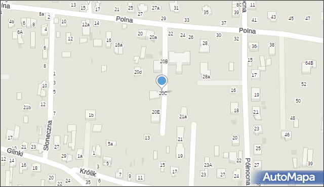 Łuków, Polna, 20C, mapa Łuków