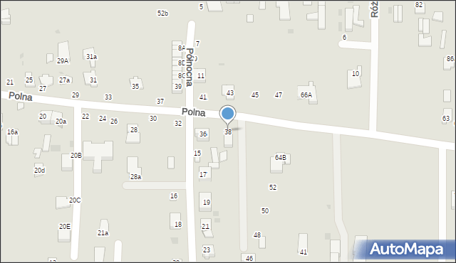 Łuków, Polna, 38, mapa Łuków