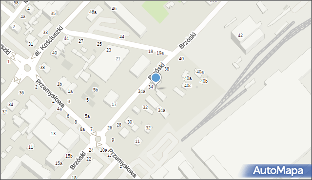 Łuków, Popiełuszki Jerzego, bł. ks., 34, mapa Łuków