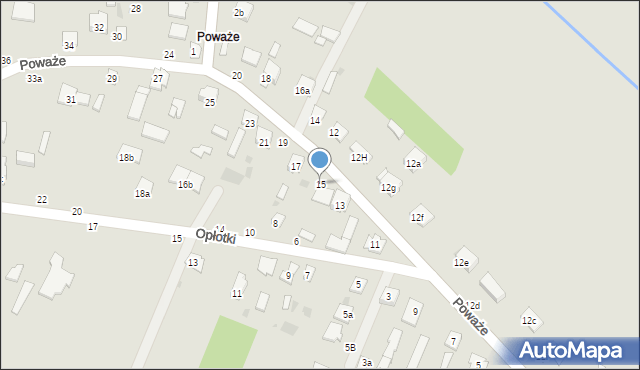 Łuków, Poważe, 15, mapa Łuków