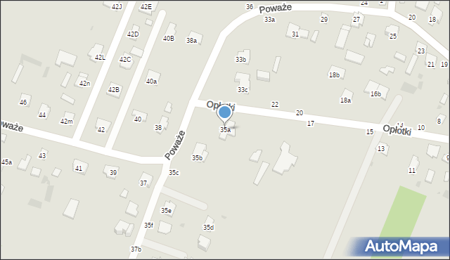 Łuków, Poważe, 35a, mapa Łuków