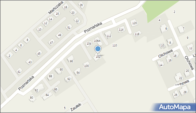 Lusowo, Poznańska, 102, mapa Lusowo