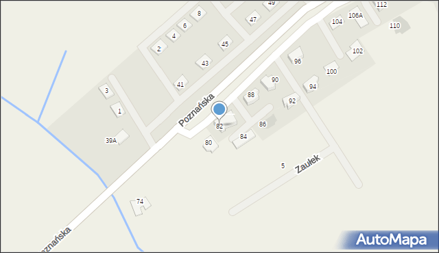 Lusowo, Poznańska, 82, mapa Lusowo