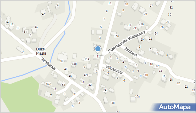 Luszowice, Powstańców Warszawy, 11, mapa Luszowice