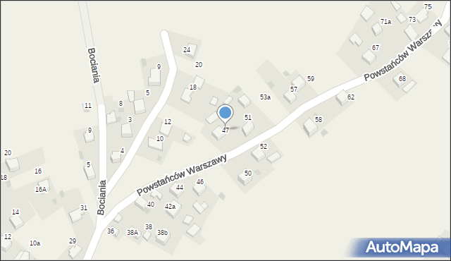 Luszowice, Powstańców Warszawy, 47, mapa Luszowice