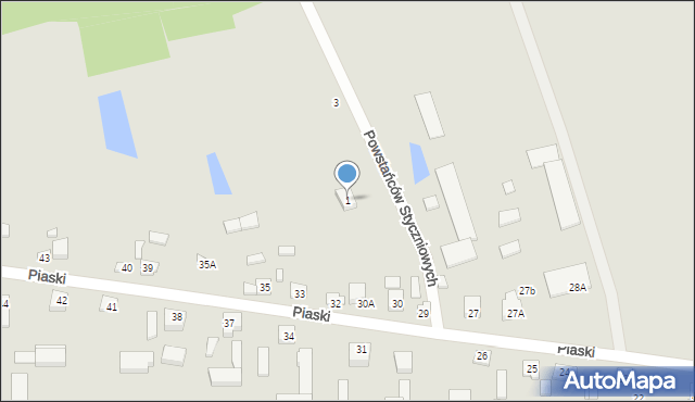 Lututów, Powstańców Styczniowych, 1, mapa Lututów