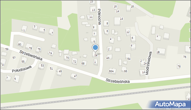 Luzino, Północna, 1a, mapa Luzino