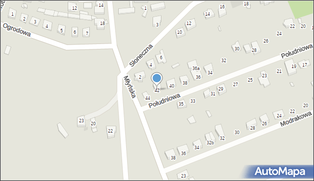 Lwówek, Południowa, 42, mapa Lwówek