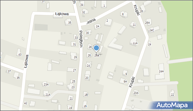 Łyse, Poległych, 26a, mapa Łyse