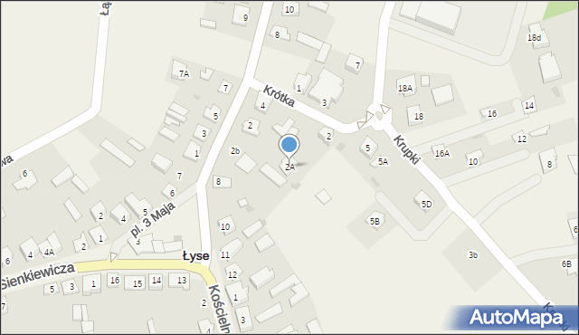 Łyse, Poległych, 2A, mapa Łyse