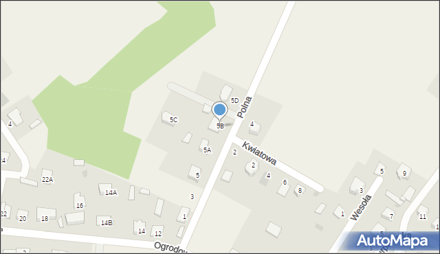 Łyse, Polna, 5B, mapa Łyse