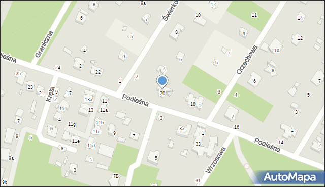 Magdalenka, Podleśna, 20, mapa Magdalenka