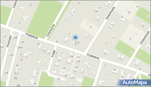 Magdalenka, Podleśna, 22, mapa Magdalenka
