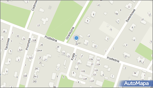 Magdalenka, Podleśna, 24, mapa Magdalenka