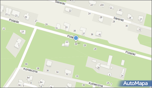 Magdalenka, Polanki, 24, mapa Magdalenka