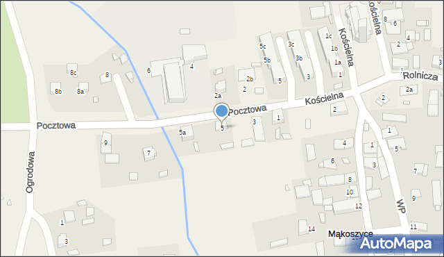 Mąkoszyce, Pocztowa, 5, mapa Mąkoszyce