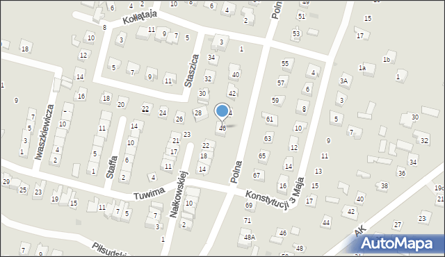 Maków Mazowiecki, Polna, 46, mapa Maków Mazowiecki