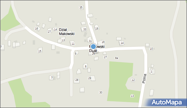 Maków Podhalański, Polna, 29, mapa Maków Podhalański